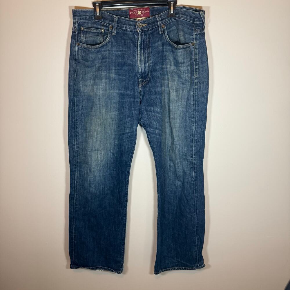 Men’s Blue 36x32 Lucky Brand Relaxed Straight Fit Normcore Basic Casual Jeans